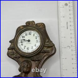Antique Seth Thomas Art Nouveau Figural Mantel Clock Key Wind Not Working