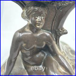 Antique Seth Thomas Art Nouveau Figural Mantel Clock Key Wind Not Working