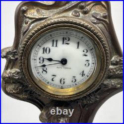 Antique Seth Thomas Art Nouveau Figural Mantel Clock Key Wind Not Working