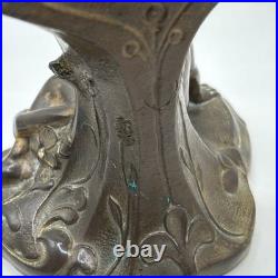 Antique Seth Thomas Art Nouveau Figural Mantel Clock Key Wind Not Working