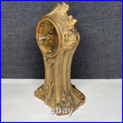 Antique Seth Thomas Art Nouveau Lady Woman Floral Ornate Desk Clock FOR PARTS Antique Seth Thomas Art Nouveau Lady Woman Floral Ornate Desk Clock FOR PARTS