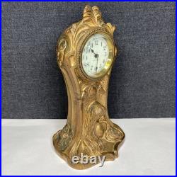Antique Seth Thomas Art Nouveau Lady Woman Floral Ornate Desk Clock FOR PARTS Antique Seth Thomas Art Nouveau Lady Woman Floral Ornate Desk Clock FOR PARTS