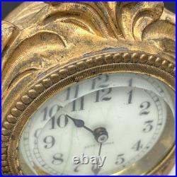 Antique Seth Thomas Art Nouveau Lady Woman Floral Ornate Desk Clock FOR PARTS Antique Seth Thomas Art Nouveau Lady Woman Floral Ornate Desk Clock FOR PARTS