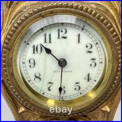 Antique Seth Thomas Art Nouveau Lady Woman Floral Ornate Desk Clock FOR PARTS Antique Seth Thomas Art Nouveau Lady Woman Floral Ornate Desk Clock FOR PARTS