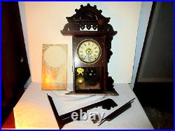 Antique Seth Thomas Ball Top Eclipse Oak Kitchen Clock-very rough-parts/repair