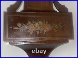Antique Seth Thomas Banjo Clock Wall Works Great! Mahogany Flowers Eagle Finial