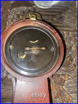 Antique Seth Thomas Banjo Clock Wall Works Great! Mahogany Flowers Eagle Finial
