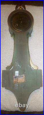 Antique Seth Thomas Banjo Clock Wall Works! Green Flowers Eagle Finial See Video