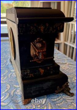Antique Seth Thomas Bay State Adamantine Mantel Clock 4-Column Runs with2 Keys