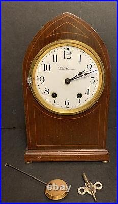 Antique Seth Thomas Beehive Mantel Clock WORKS Missing Glass Cover 48R VIDEO