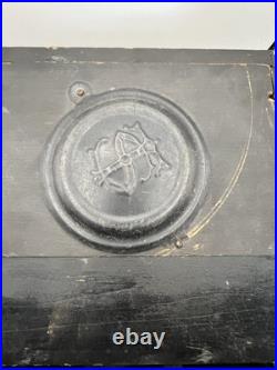 Antique Seth Thomas Black Mantel Clock Marbled Trims Hermes Side Mounts READ