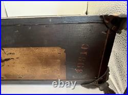 Antique Seth Thomas Black Mantel Clock Marbled Trims Hermes Side Mounts READ