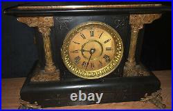 Antique Seth Thomas Black Mantle Clock