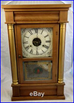 Antique Seth Thomas Brass Clocks Plymouth Hollow, MA Wood Large Weights Painted