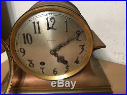 Antique Seth Thomas Brass & Copper Ships Clock Style Mantle Clock 6 Dial