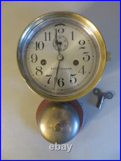 Antique Seth Thomas Brass Ships Clock With External Bell Tested Nice