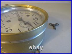 Antique Seth Thomas Brass Ships Clock With External Bell Tested Nice