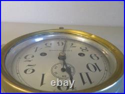 Antique Seth Thomas Brass Ships Clock With External Bell Tested Nice