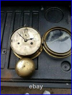 Antique Seth Thomas Brass Ships Clock with Attached Bell, see photos for condition