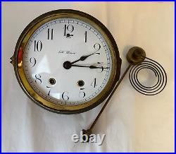 Antique Seth Thomas Cabinet Clock PARTS 6 Porcelain Dial, Movement & Gong HTF