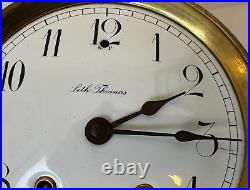 Antique Seth Thomas Cabinet Clock PARTS 6 Porcelain Dial, Movement & Gong HTF
