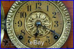 Antique Seth Thomas Cherry Adamantine 295E 4 Pillar Imperial Mantel Clock Lions