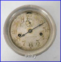 Antique Seth Thomas Chrome Ships Time & Strike Clock Running Free Shipping