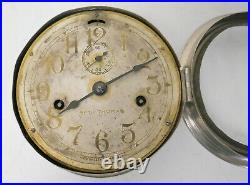 Antique Seth Thomas Chrome Ships Time & Strike Clock Running Free Shipping