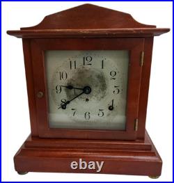 Antique Seth Thomas Clifton No 3 Mantel Clock Mahogany Cabinet 1915 With Keys