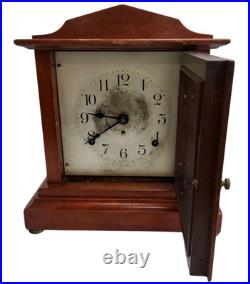 Antique Seth Thomas Clifton No 3 Mantel Clock Mahogany Cabinet 1915 With Keys