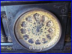 Antique Seth Thomas Clock 1880s Wind Up Mantle Adamantine 4 Column (WithKey) Works