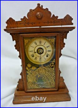 Antique Seth Thomas Clock Co Mantle Clock With Key & Pendulum