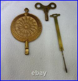 Antique Seth Thomas Clock Co Mantle Clock With Key & Pendulum
