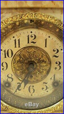Antique Seth Thomas Clock Company Butterscotch Adamantine Mantle Clock
