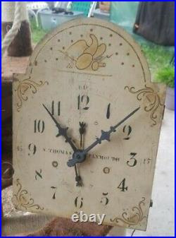 Antique Seth Thomas Clock With Movment Early 1800s Plymouth Grandfather Clock