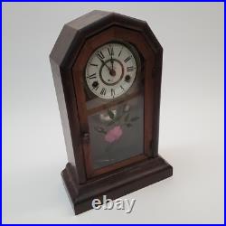 Antique Seth Thomas Cottage Parlor Weighted Mantle Clock withPainted Glass PARTS