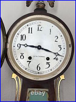Antique Seth Thomas Crandall Banjo Clock Washington / Mt Vernon Working Complete