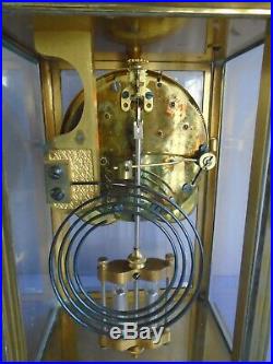 Antique Seth Thomas Crystal Regulator Clock with Floral Swag Porcelain Dial