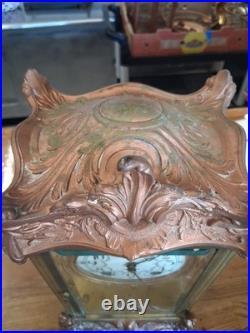 Antique Seth Thomas Crystal Regulator Mantel Clock Art Nouveau Style Working