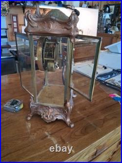 Antique Seth Thomas Crystal Regulator Mantel Clock Art Nouveau Style Working