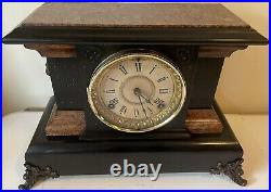 Antique Seth Thomas Deco Mantel Gong Clock Lions Head with Hook Side USA Made