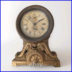 Antique Seth Thomas Desk Clock, Long Alarm, Copper/Bronze Metal case, 1909