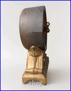 Antique Seth Thomas Desk Clock, Long Alarm, Copper/Bronze Metal case, 1909