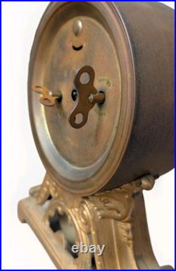 Antique Seth Thomas Desk Clock, Long Alarm, Copper/Bronze Metal case, 1909
