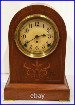 Antique Seth Thomas Doric Inlaid Mantel Clock 8-Day, Time/Strike, Key-wind