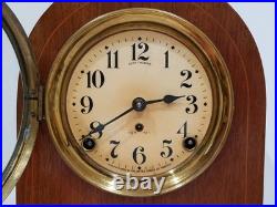 Antique Seth Thomas Doric Inlaid Mantel Clock 8-Day, Time/Strike, Key-wind