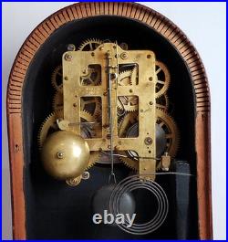 Antique Seth Thomas Doric Inlaid Mantel Clock 8-Day, Time/Strike, Key-wind