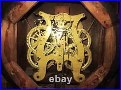 Antique Seth Thomas Double Dial Calendar Big Parlor Clock Weights Driven, 8-Day