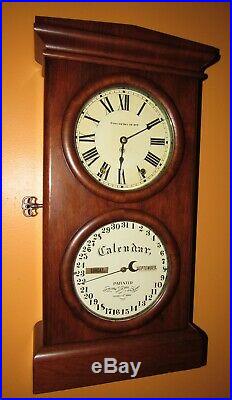 Antique Seth Thomas Double Dial Calendar Clock 8-day, Time/strike