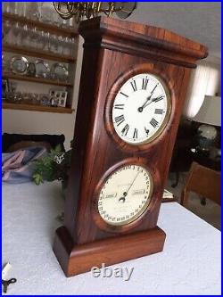 Antique Seth Thomas Double Dial Calendar Clock 8-day, Time/strike